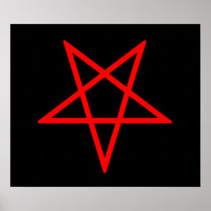 Inverted Red Pentagram Poster