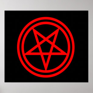 Inverted Red Pentagram Poster