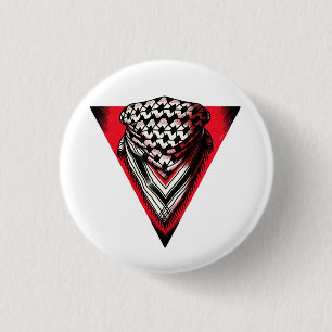 Inverted Red Triangle keffiyeh 3 Cm Round Badge