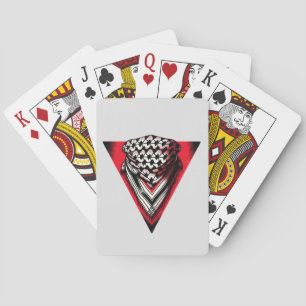 Inverted Red Triangle keffiyeh Playing Cards