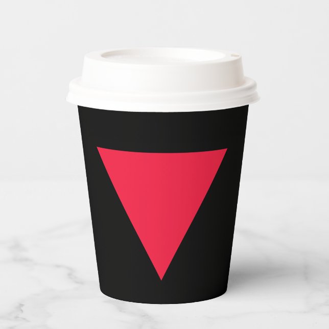 inverted red triangle paper cups (Front)