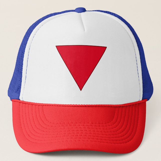 Inverted Red Triangle Simple Geometric forms 2023 Trucker Hat (Front)