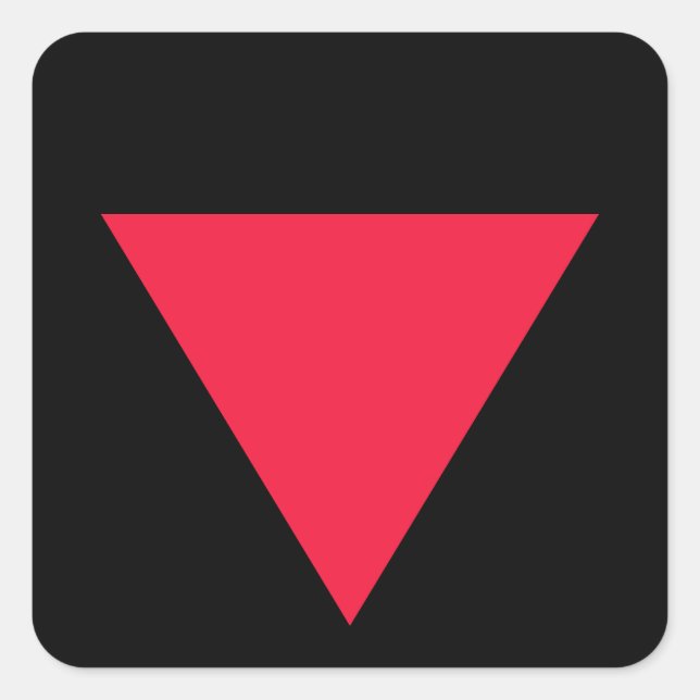 inverted red triangle square sticker (Front)