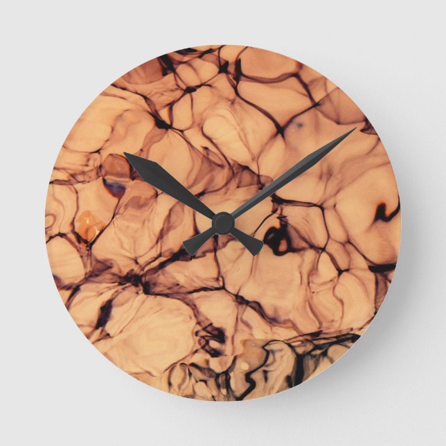 Inverted Sparkling Blue Water Round Clock (Front)