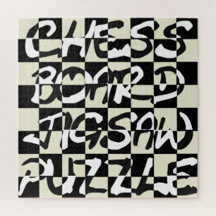 Inverted Text Chess Board jpt Jigsaw Puzzle