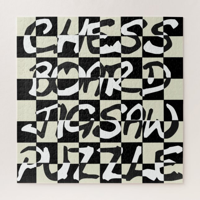 Inverted Text Chess Board jpt Jigsaw Puzzle (Vertical)