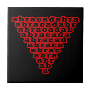 Inverted Triangle Abracadabra Ceramic Tile