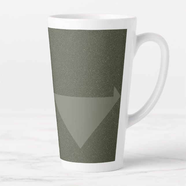 Inverted Triangle Moss Green Latte Mug (Right)