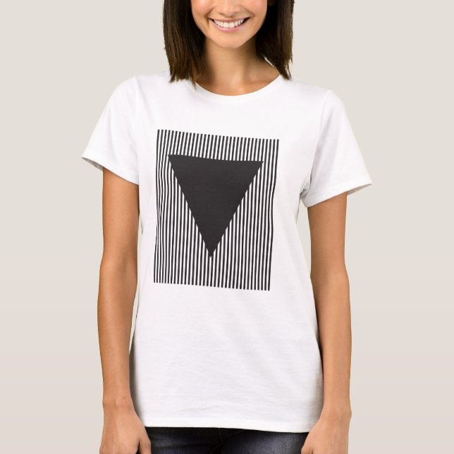Inverted Triangle on Striped Field T-Shirt (Front)