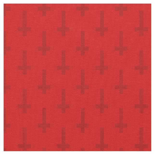 inverted upside down cross red fabric (Close Up)