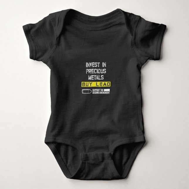invest in precious metals buy lead support the sec baby bodysuit (Front)