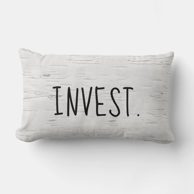 INVEST Text On Birch Tree  Accent Pillow (Front)