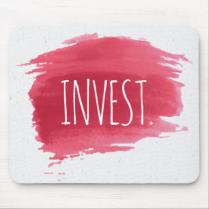 INVEST Text On Red Paint Mouse Pad