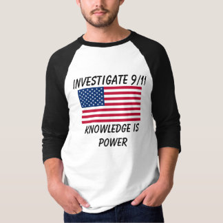 Investigate 9/11 - USA Flag - Baseball T-Shirt