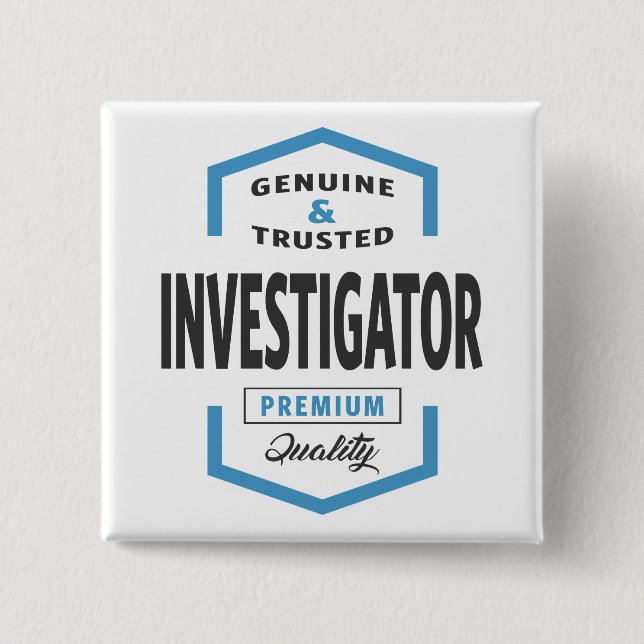 Investigator Logo Gift Ideas. 15 Cm Square Badge (Front)