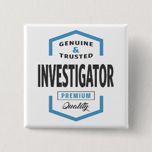 Investigator Logo Gift Ideas. 15 Cm Square Badge