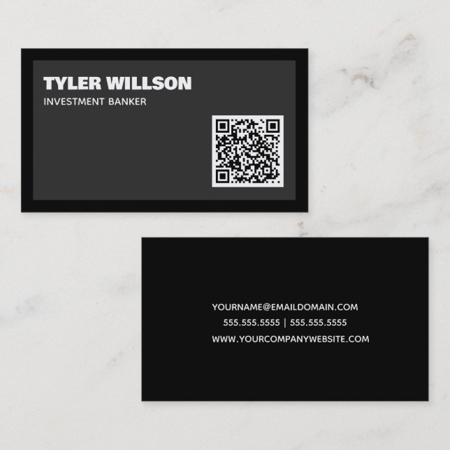 Investment Banker QR Code Business Card (Front/Back)