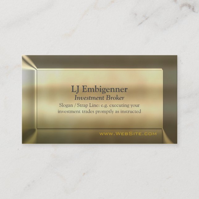 Investment Broker luxury gold-effect Business Card (Front)