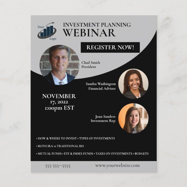 Investment Planning Webinar Flyer (Front)