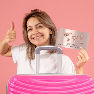 Investments Finance Wedding Travelling World Rose Business Card