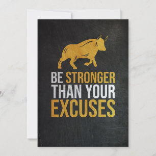 Investor Be Stronger Than Your Excuses Thank You Card