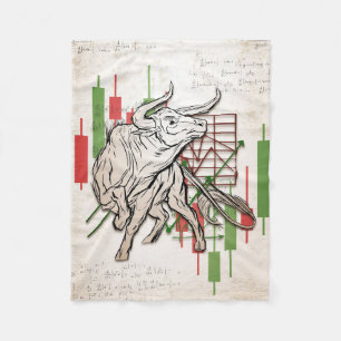 Investor Bears And Bulls Market Fleece Blanket