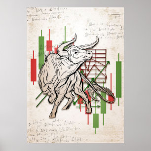 Investor Bears And Bulls Market Poster