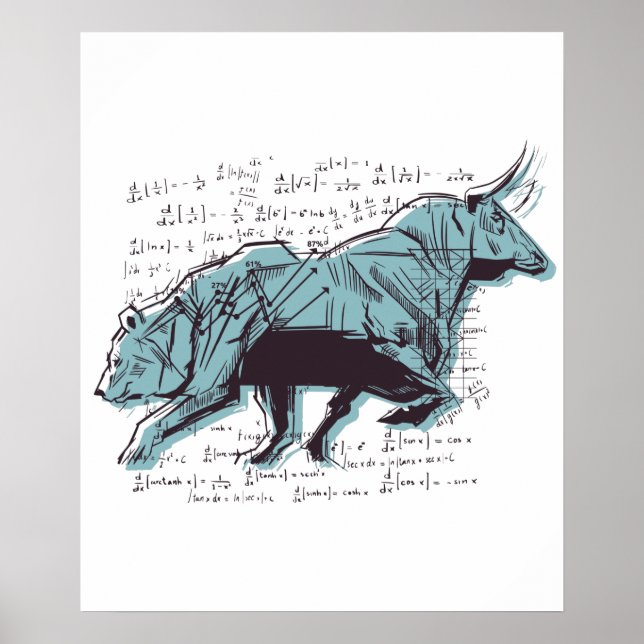 Investor Bears And Bulls Market Poster (Front)