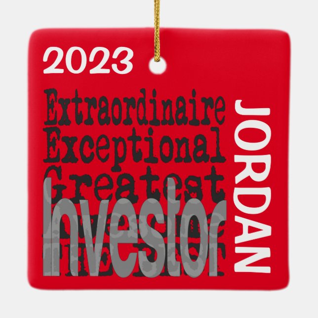 Investor Extraordinaire CUSTOM Ceramic Ornament (Back)