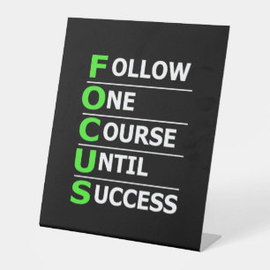 Investor Follow One Course Until Success Pedestal Sign