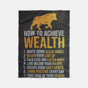 Investor How To Achieve Wealth Fleece Blanket