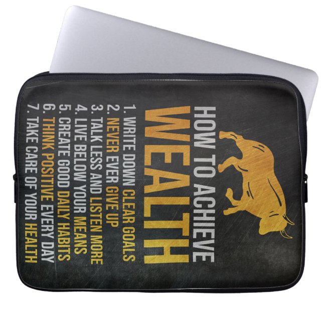 Investor How To Achieve Wealth Laptop Sleeve (Front)
