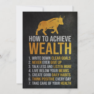 Investor How To Achieve Wealth Thank You Card