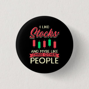 Investor I Like Stocks 3 Cm Round Badge