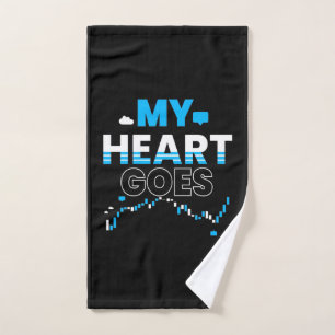 Investor My Heart Goes Chart Hand Towel