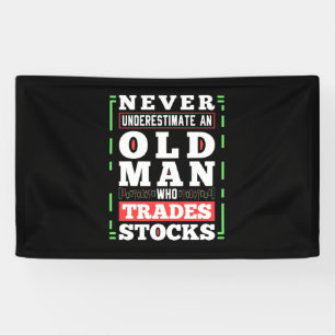 Investor Power Of A Old Man Who Trades Stocks Banner