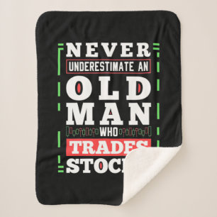 Investor Power Of A Old Man Who Trades Stocks Sherpa Blanket