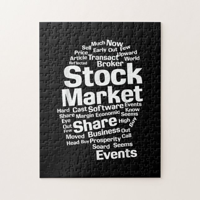 Investor Stock Market Words Head Jigsaw Puzzle (Vertical)