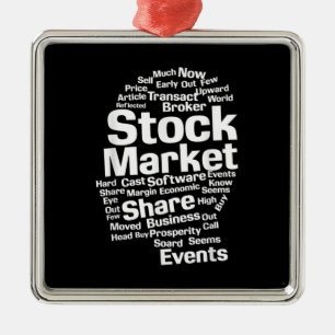 Investor Stock Market Words Head Metal Ornament