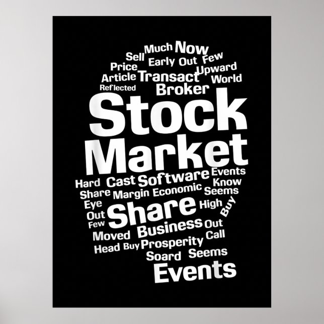 Investor Stock Market Words Head Poster (Front)