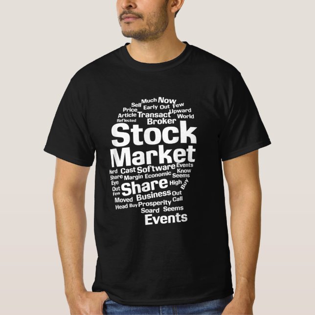 Investor Stock Market Words Head T-Shirt (Front)