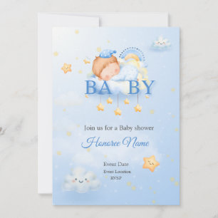 Inviation Card Blue Baby shower
