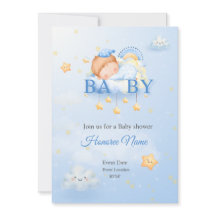 Inviation Card Blue Baby shower