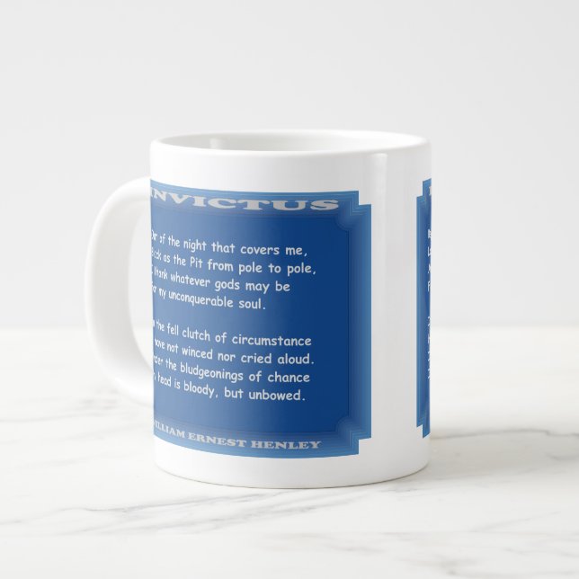 Invictus by William Ernest Henley Large Coffee Mug (Front Left)