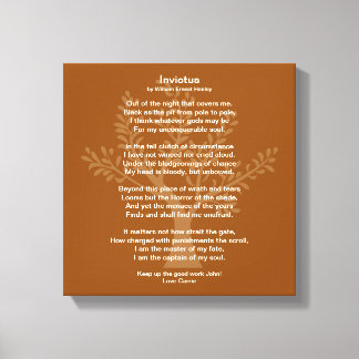 Invictus - I Am The Captain Of My Soul, Canvas Print