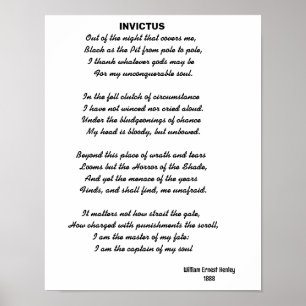 INVICTUS poem Poster