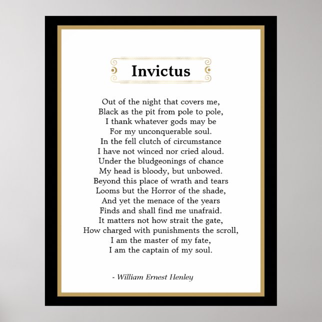 Invictus Poem Poster (Front)