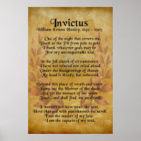 "Invictus", Victorian poem parchment laurel wreath