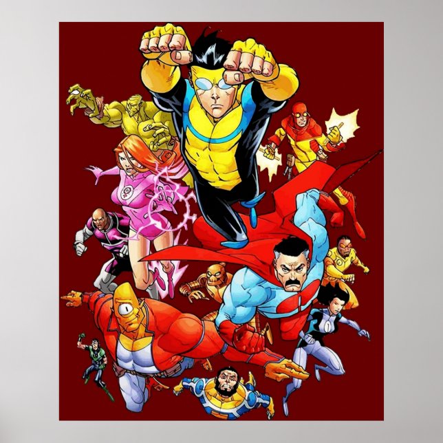 invincible and friend hero art poster (Front)