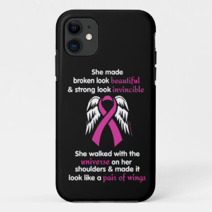 Invincible/Her...Breast Cancer iPhone 11 Case